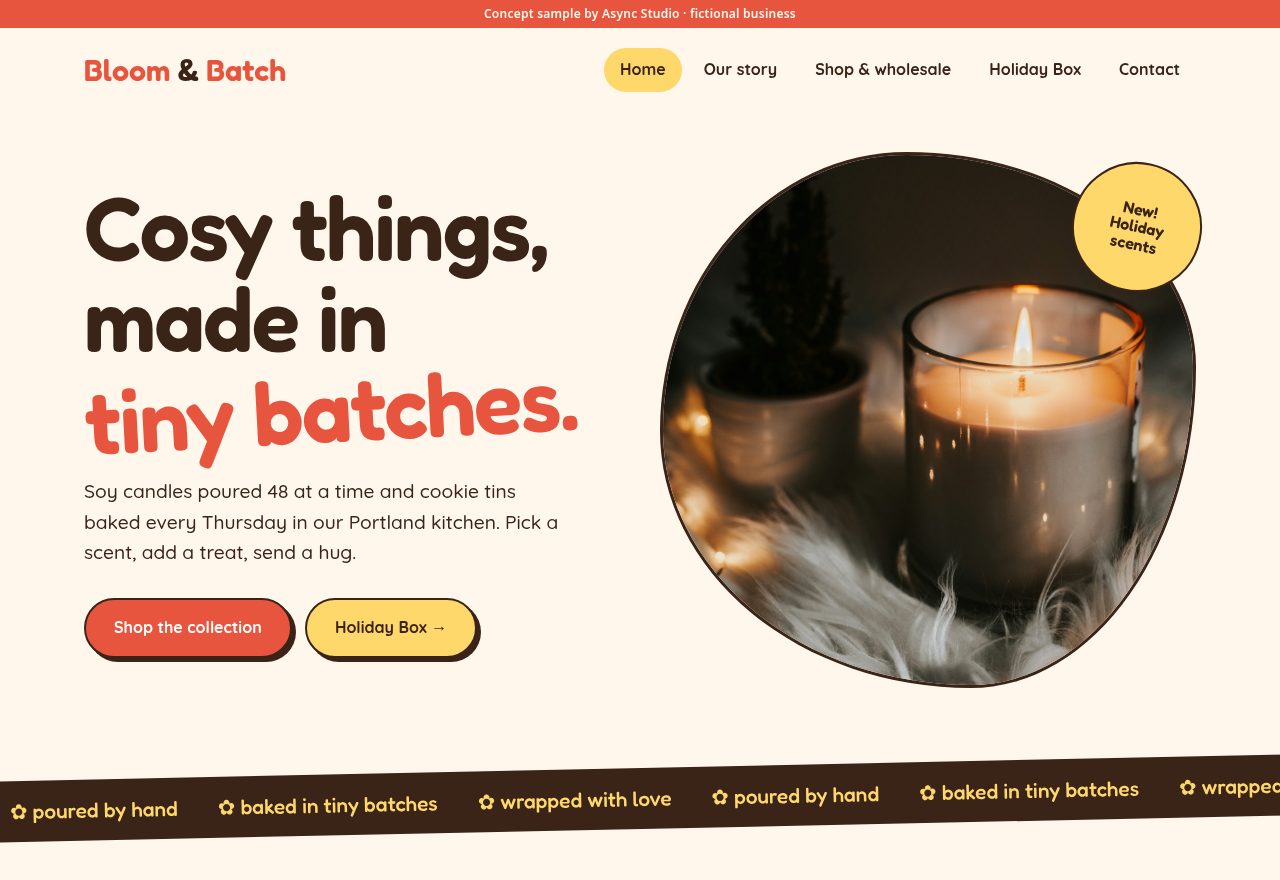 Bloom & Batch concept page